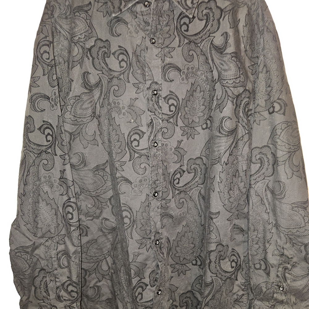 Beverly Hills Polo Club Black Velvet Paisley Men's Dress Shirt